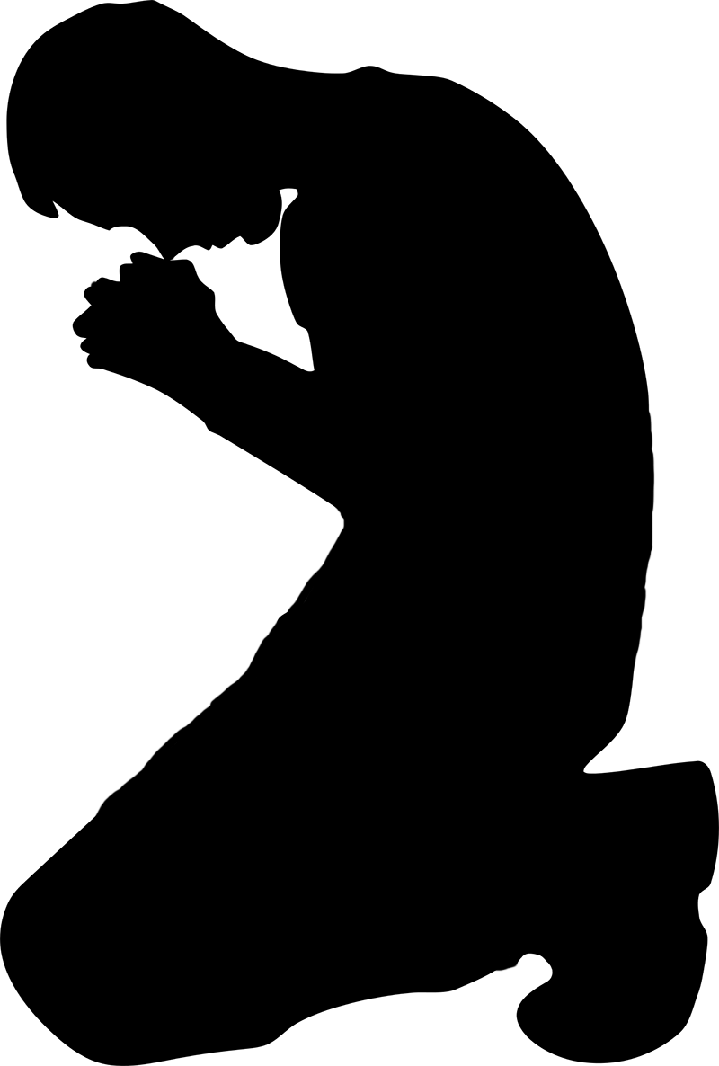 man kneeling in prayer